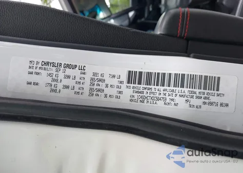 2013 Dodge Durango R/T z USA, uszkodzony, nr VIN 1C4SDHCTXDC564759